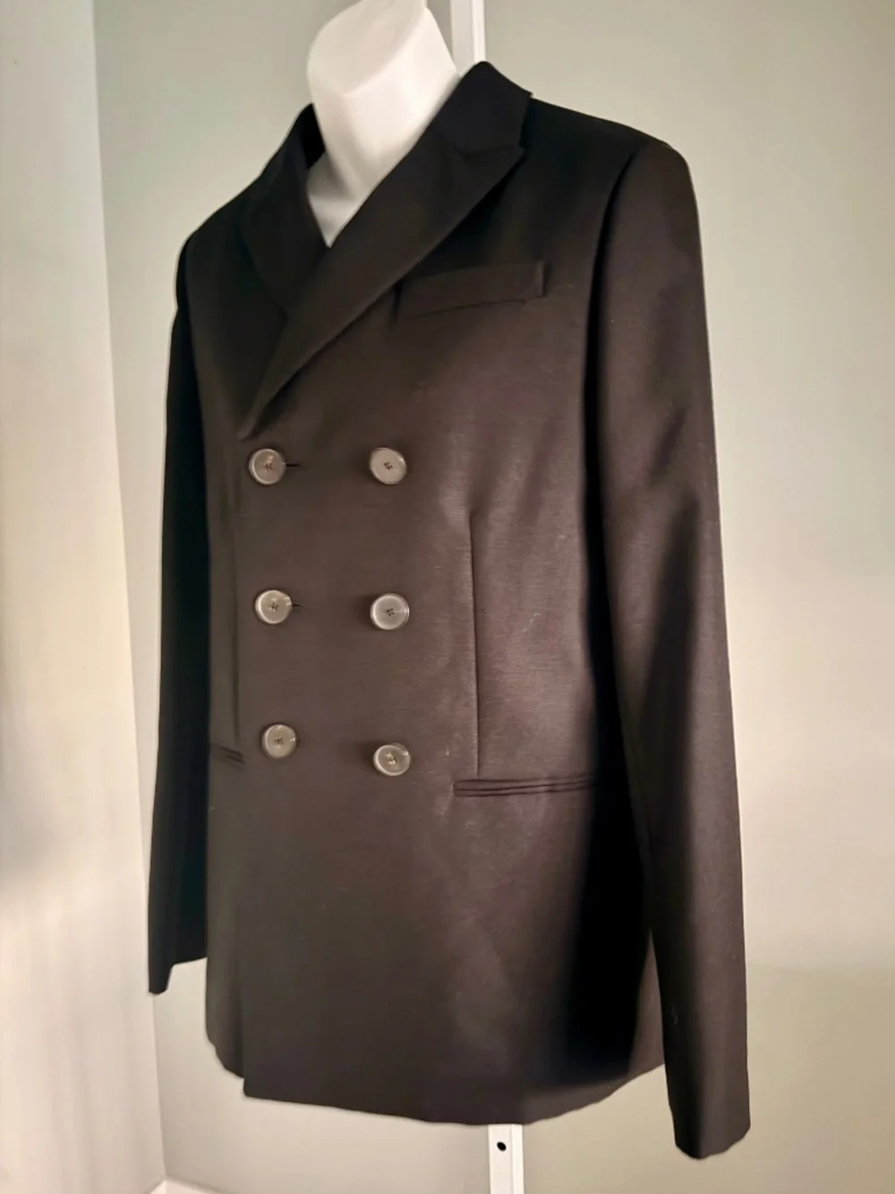 DIOR Christian Dior RTW Gorgeous Black Pea Coat Blazer Sz 40 NWT $3,600!!